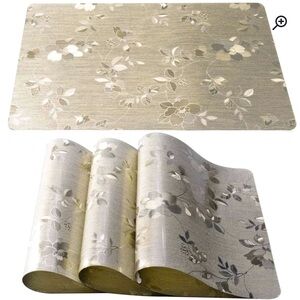 Vinyl Floral Rectangle Placemat (Set of 4) NEW IN BAG